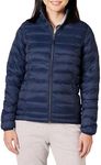 Amazon Essentials Women's Lightweight Long-Sleeve Water-Resistant Puffer Jacket (Available in Plus Size), Navy, Large