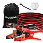 AWELTEC Jumper Cables 4 Gauge 25 Feet Battery Jumper Cables for Car -40℉ to 140℉ - Heavy Duty Booster Cables with Carry Bag, Safety Gloves and Iron Brush (4AWG x 25FT)