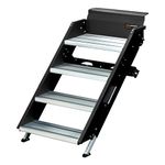 Lippert Solid Step 30" Quad Manual RV Step Assembly, 8" Rise, Aluminum and Steel, Anti-Slip Steps, Adjustable Legs, No Bounce, Travel Trailers, 5th Wheels, Campers - 791575