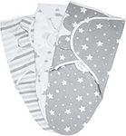 Imperial Rooms Baby Swaddle Blanket 0-3 Months - Pack of 3 Baby Swaddles for Newborn - 100% Breathable Organic Cotton Fabric - Soft and Cozy Baby Swaddle Wrap Newborn for Boys and Girls (Grey)