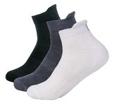 Mush Bamboo Fibre Ankle Length Socks For Mens | Ultra Soft, Anti Odor, Breathable, Anti Blister Ankle Socks For Running, Sports & Gym | Pack Of 3 - Black, Dark Grey, White