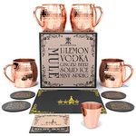 Krown Kitchen - Hammered Moscow Mule Copper Mugs Set of 4 | 16 oz