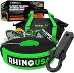 Rhino USA Heavy-Duty Recovery Gear Combos Off-Road Truck Vehicle Recovery, Best Offroad Towing Accessories (30' Strap + Shackle Hitch)