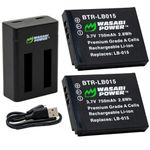 Wasabi Power Battery (2-Pack) and Dual Charger for Kodak LB-015 and Kodak WPZ2