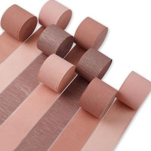 PartyWoo Crepe Paper Streamers 8 Rolls 656ft, Pack of Rose Gold, Dusty Pink, Pastel Pink Streamers Party Decorations, Crepe Paper for Birthday Decorations, Wedding Decorations (1.8 In x 82 Ft/Roll)