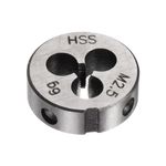 sourcing map Round Threading Dies, Metric M2.5 x 0.45 Thread (Right Hand), High Speed Steel (HSS) Screw Cutting Die Repair Tool