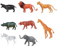 SaleOn 8pc Wildlife Model Children Puzzle Early Education Gift Mini Jungle Animal Toy Set Realistic Animal Figures Toys for Kids, Animal Toy Set Play for Kids Set of 8