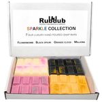 Rubdub 4 X 30G Soy Wax Melt Snap Bars (Black Opium/Flower Explosion/Grande Cloud/Millions) - 100 Hours + Burn Time - Highly Scented - Wax melts gift set, Wax melts strong scented (Sparkle Collection)