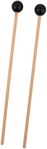 Framendino, 1 Pair 14 Inch Black Mallets Percussion Sticks Plastic Head Mallet Bell Wooden Handle Mallet Sticks for Chime Woodblock Glockenspiel Music Accessories