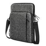 Dadanism 12.9 Inch Tablet Sleeve Shoulder Bag for iPad Pro 12.9" 2022-2018,Galaxy Tab S9+/S8+/S7 FE/S7+ 12.4",Surface Pro X/9/8/7/6/5/4/3, Fit with Magic Keyboard and Smart Keyboard Folio, Dark Gray