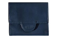 Big Skinny Women's Leather Trixie Tri-fold Wallet (Navy)