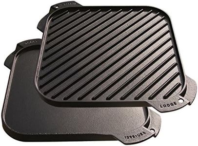 Lodge LSRG3 Cast Iron Single-Burner Reversible Grill/Griddle, 10.5-inch Black