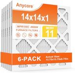 Anycore 14x14x1 Air Filter 6-Pack MERV 11 MPR 1000 FPR 7 AC HVAC Furnace Pleated Filters for Home Office (Actual Size: 13.75x13.75x0.75 inch)