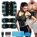 PAPOIYA Abs Stimulator,EMS Abdominal Muscle Stimulator Toner Abs Trainer Fitness Training Toning for/Waist/Leg/Arm/with 6 Modes 19 Intensities