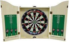 GORILLA DARTS Centre Set MDF Light Oak Cabinet Set Dartboard inc Darts Package