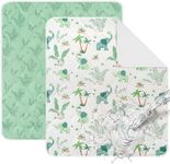 Yukkidds 2 Pack of Potty Training Bed Pads, Waterproof Bed Wetting Sheets for Kids, Washable Toddler Bedwetting Mattress Protector 75x90 cm (Green Elephant)