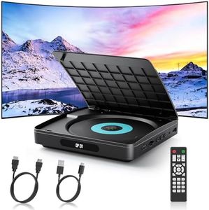 WOLFANG DVD Player for TV With HDMI, Full HD Multi Region, Remote Control and Type-C Cable, CD Player for Home Stereo System, USB Port (Not Blu-ray)