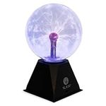 Kicko 7” Blue Plasma Ball Touch Sensitive, Nebula Thunder Lightning Plug-in Plasma Globe, Crystal Ball for Parties, Science Decorations, Props, Light Up Ball for Kids, Bedroom Decor, Home