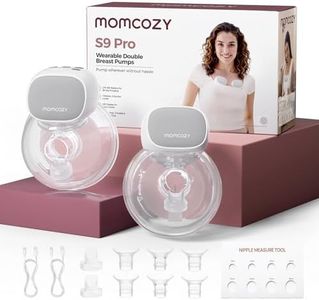 Momcozy S9 Pro Hands-Free Wearable Breast Pump, 2 Modes 9 Levels, Long Battery Life & LED Display, 24mm Portable Breastfeeding Pump, Gray, 2 Count