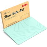 Graplife Stone Bath Mat Non-Slip Fast-Drying Mat for Kitchen Counter Tub & Bathroom Floor Super Absorbent Diatomaceous Earth Shower Mat - Elegant Home Decor & Modern Accessories -Green 23.6x15.35