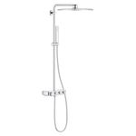 GROHE Euphoria SmartControl Cube 310 - Push Button Shower System with Cool Touch Thermostat (2 Spray Head Shower 31 cm, 1 Spray Hand Shower, Horizontal 45 cm Shower Arm, Hose 1.75 m), Chrome, 26508000