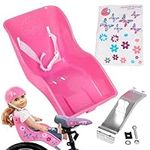 Ride Along Dolly Doll Bike Seat with Decorate Yourself Decals (Fits American Girl and Standard Sized Dolls and Stuffed Animals) Pink