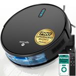 SereneLife Robot Vacuum Cleaner and Mop, Automatic Smart Vacuum with App Control, 3000Pa Powerful Suction, 3 Cleaning Modes, Auto Recharge, Dual Side Brushes for Floors, Carpets & Pet Hair - Black