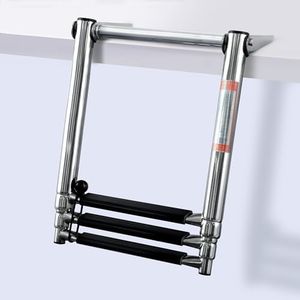 Boat Ladder 3 Step,Stainless Steel Telescoping Heavy Duty Pontoon Swim Boarding Ladder with Hand Grab for Outboards,Yacht,Marine Fishing Boat