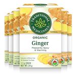 Traditional Medicinals Organic Ginger Tea, 16 Tea Bags (Pack of 6)