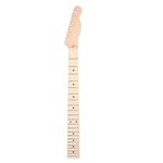 Guitar Neck, 22 Frets Maple Wooden Electric Guitar Neck with Black Mark Dots for TL Style Guitars (With rear center line)