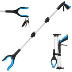 Magnetic Grabber Reacher Tool for Seniors, Foldable Reacher Grabbers Pickup Stick with Anti-Slip 360° Rotating Jaw,with Magnet for Disabled, Grabber Foldable Pickup Tools for Litter Pick Up