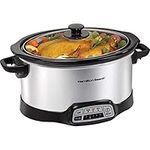 Hamilton Beach Programmable Slow Cooker, 6 Quart Capacity, Silver, 33463