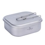 Boundless Voyage Single Layer Titanium Lunch Box Food Container Portable Camping Cookware Outdoor Rice Cooker Dishwasher Safe Ti2084C