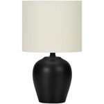 Monarch Specialties I 9738 LightingTable Lamp, Black Ceramic, Ivory/Cream Shade, Transitional