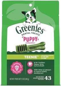 Greenies Dog Treats Veterinarian-Recommended Natural Dental Puppy Treats Teenie Size, 12 oz. Pack, 43 Count