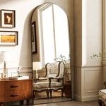 HARRITPURE Arched Full Length Mirror 64"x21", Black Full Body Mirror with Metal Frame, Standing Leaning or Wall Mounted Large Floor Mirror for Bedroom Living Room Cloakroom