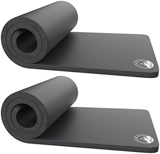 Set of 2 Foam Sleeping Mats for Camping – Extra-Thick 1.25-Inch Waterproof Sleep Pad Set with Carry Straps for Tents or Sleepovers by Wakeman (Black)