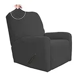 Easy-Going Recliner Stretch Sofa Slipcover Sofa Cover 4-Pieces Furniture Protector Couch Soft with Elastic Bottom Spandex Jacquard (Recliner,Dark Gray)