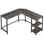 VASAGLE L-Shaped Computer Desk, Corner Desk, 54-Inch Writing Study Workstation, Charcoal Gray and Black ULWD072B04