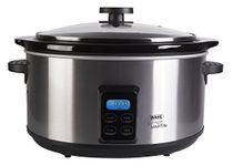 Wahl James Martin Digital Slow Cooker, 4.7L Ceramic Pot (Feeds up to 5 People), Programmable, LCD Digital Timer, 2 Heat Settings, Glass Lid, Brushed Stainless Steel, 6.42KG