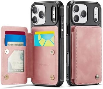 Vinich for iPhone 17 Pro Max Wallet Case with Card Holder, RFID Blocking Credit Slots Kickstand Shockproof Phone Cover Fit for iPhone 17 Pro Max 6.9" Rose Pink