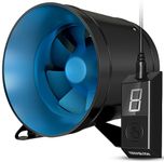 TerraBloom ECMF-150, Quiet 6" Inline Duct Fan with Variable Speed Controller – Ventilation Exhaust Fan for Heating Cooling Booster and Grow Tents