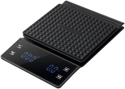 Navaris Digital Kitchen Scales - Accurate Electronic Weighing Scale with LED Display & Integrated Timer - Ideal for Kitchen Use, Food Weighing, and Coffee Preparation - g/oz/ml