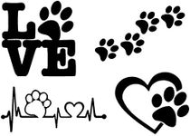 Paw Decals 4 Pack: Dog Paws, Love w