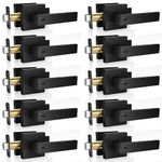 Onateel 10 Pack Modern Black Door Handles Privacy Door Levers Black Door Knobs Interior Heavy Duty Reversible Door Locks Keyless Square Interior Door Handle