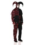 California Costumes Men's Sinister Jester Mardi Gras Carnival Costumes, Black/Red, Large