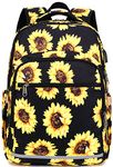 Backpack for Women 15.6 Inch Laptop Bookbag College Backpack Girls Floral bag Compartment Daypack for Business Travel with USB Charging Port and Headphone Interface Sunflower