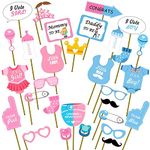 Party Propz Baby Shower Props for Photoshoot- 29pcs Props for Baby Shoot | Mom to Be Props | Baby Shower Props for Photoshoot | Baby Shower Decoration Items | Maternity Photoshoot Props (Cardstock)