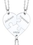 Custom Personalized Jewelry Friend Necklace For Threes