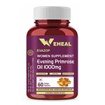 Weheal Evening Primrose Oil 1000MG- Women's Health (60 Softgel Capsules)-Pack of 1